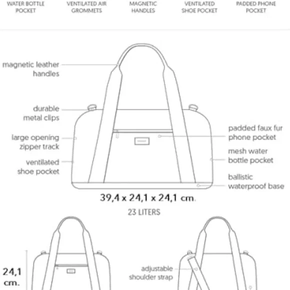 #100 Stylish Black and White Travel Bag - Picture 4 of 10